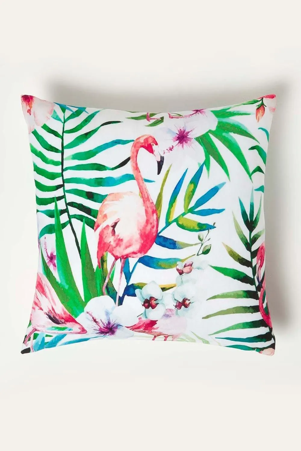 Homescapes Luxury Waterproof Pink Flamingo Outdoor Cushion 45 x 45 cm, Set of 2 2