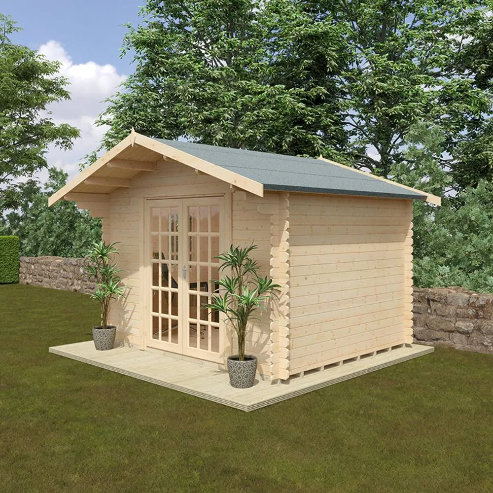 Buttercup Farm 10 x 12 Feet The Lotherton 28mm Cabin - L295 x W355 x H271.9 cm in Natural 6