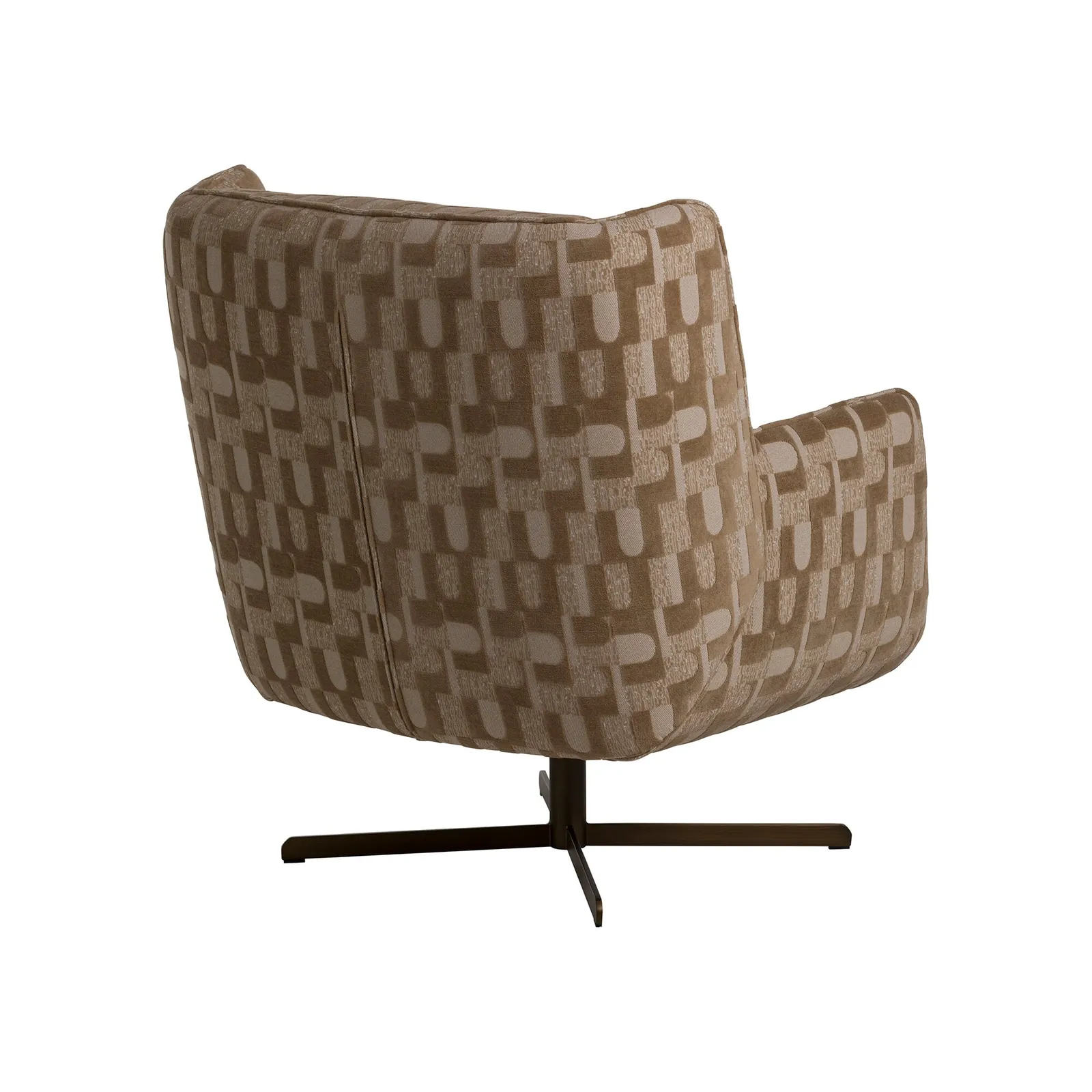 Alade Swivel Armchair, Brown Fabric | Barker & Stonehouse 6