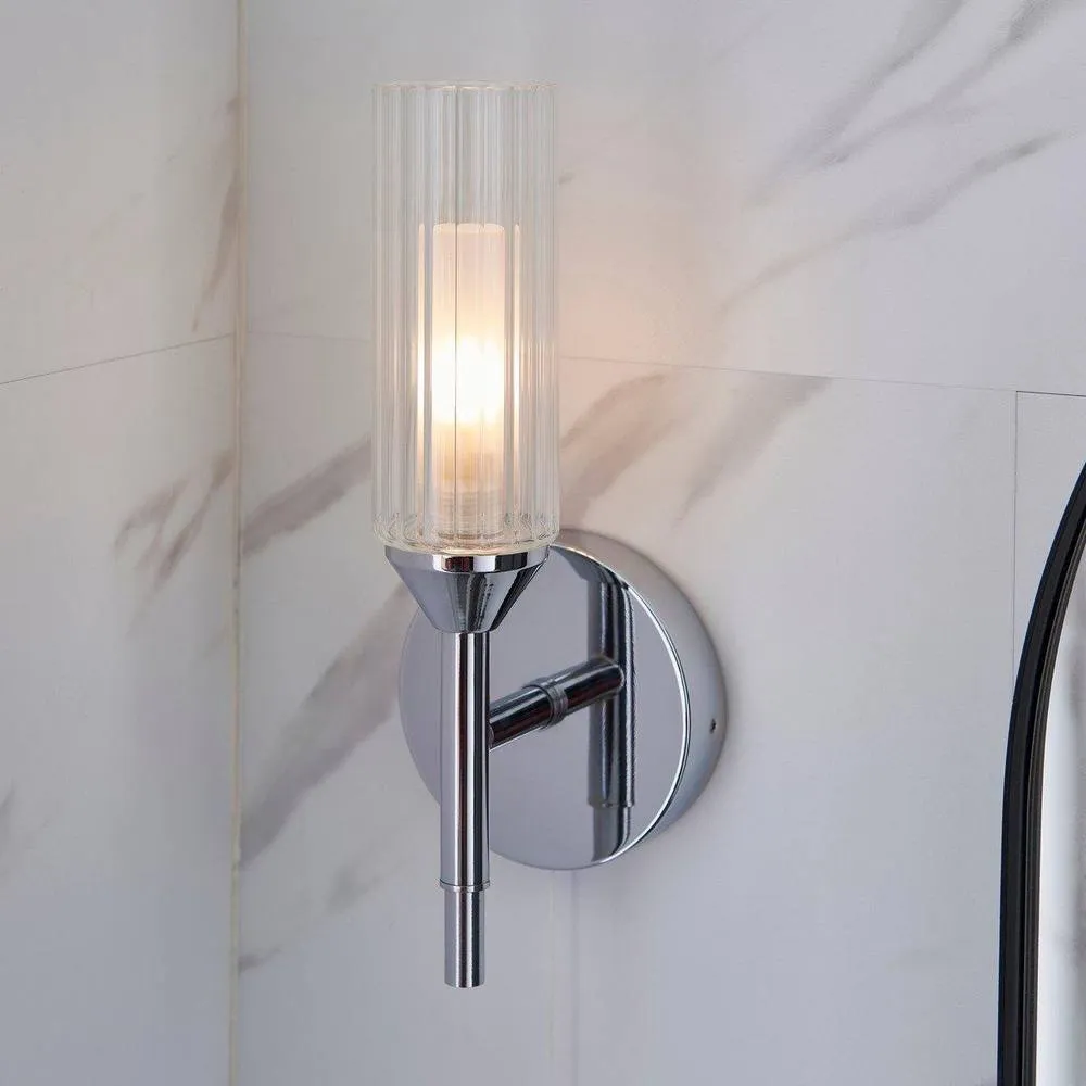 Netlighting 'CASORIA' Non Dimmable Stylish Contemporary Bathroom Glass Wall Lamp in Grey 2