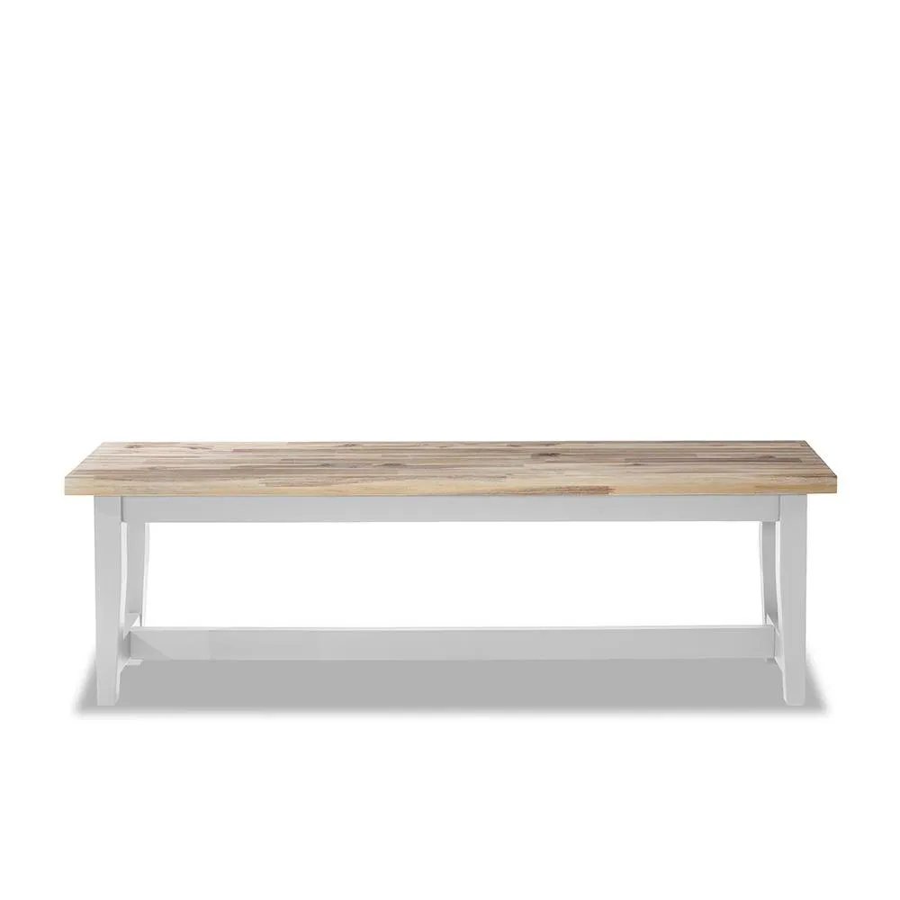 Statement Furniture Florence Solid Acacia Hardwood Dining Bench 140cm in White 5