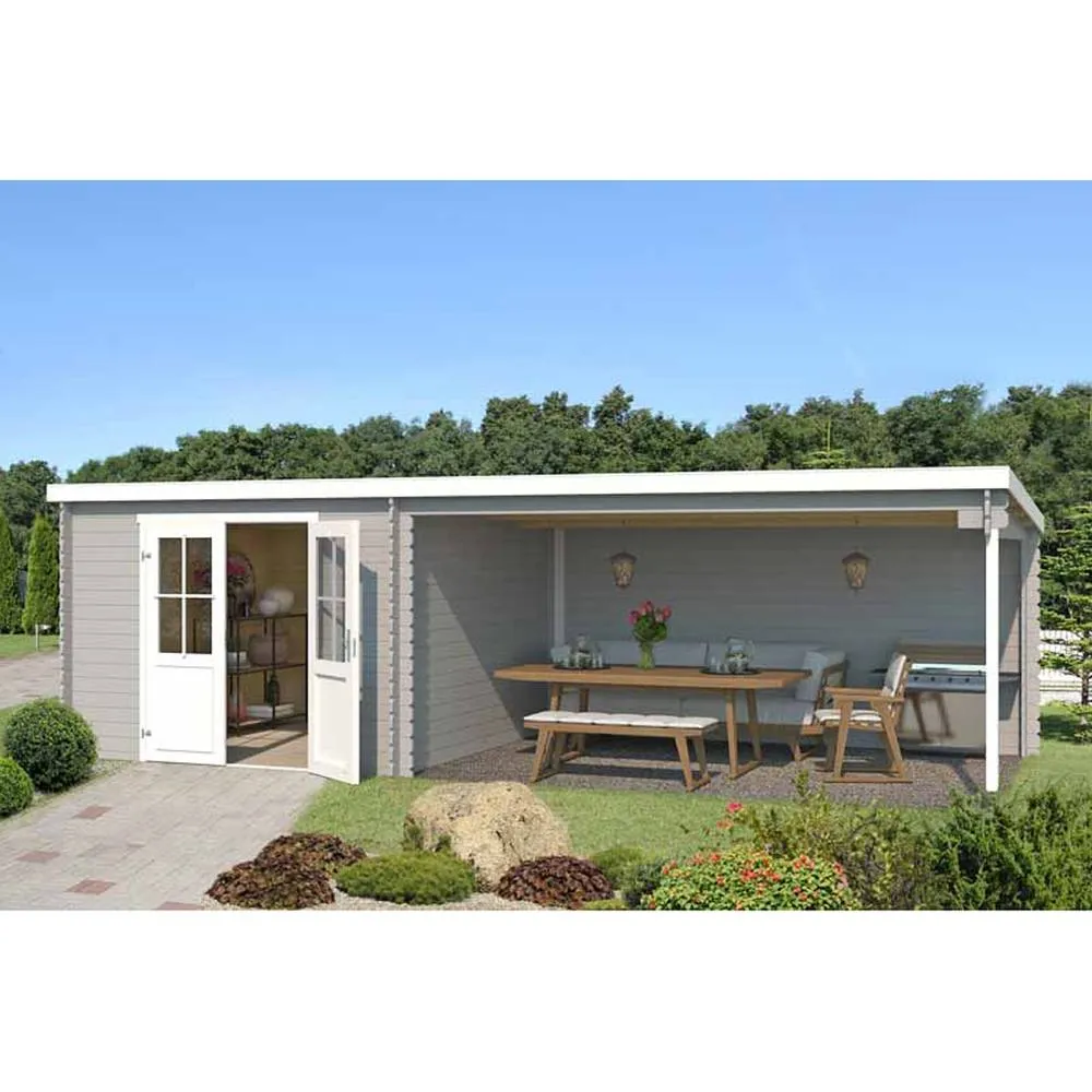 Lasita Maja Ltd St. Louis-Log Cabin, Garden Room, Home Office - L701xW319xH210.9 cm in Light Brown 4