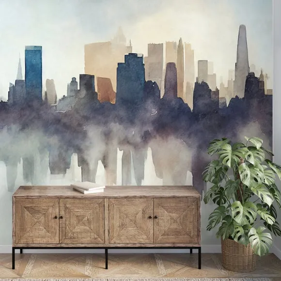 Abstract Cityscape Wall Mural 2