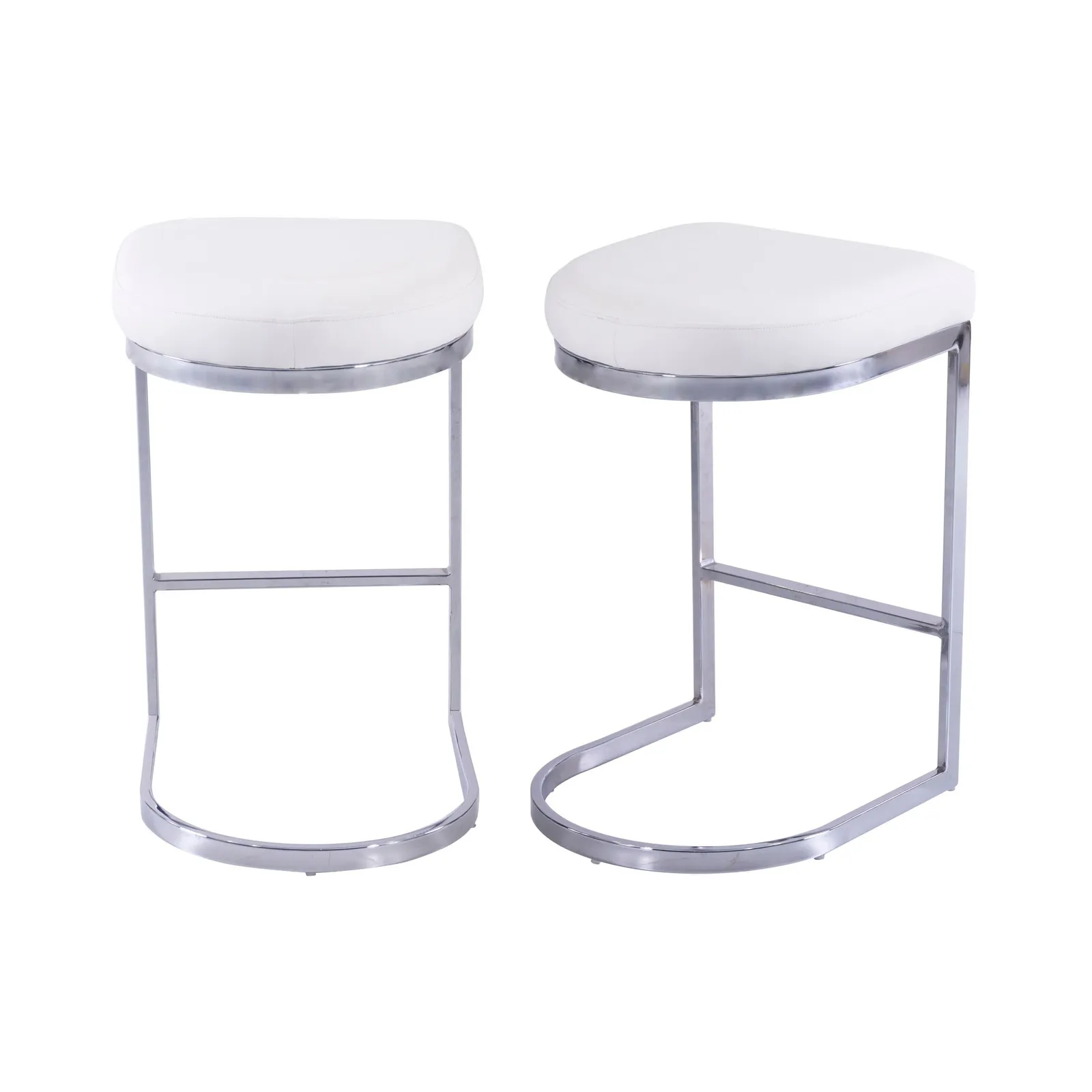 Azzaria Set of 2 Bar Stools PU White