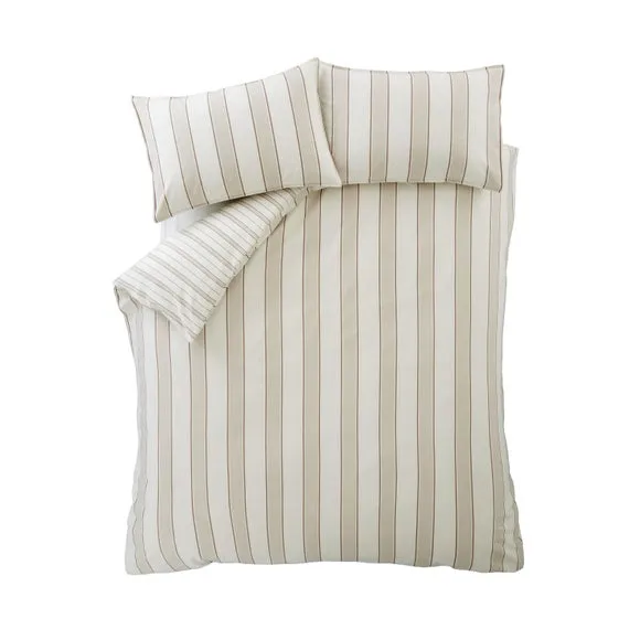 Bianca Fine Linens Regal Stripe 100% Brushed Cotton Duvet Cover & Pillowcase Set 6