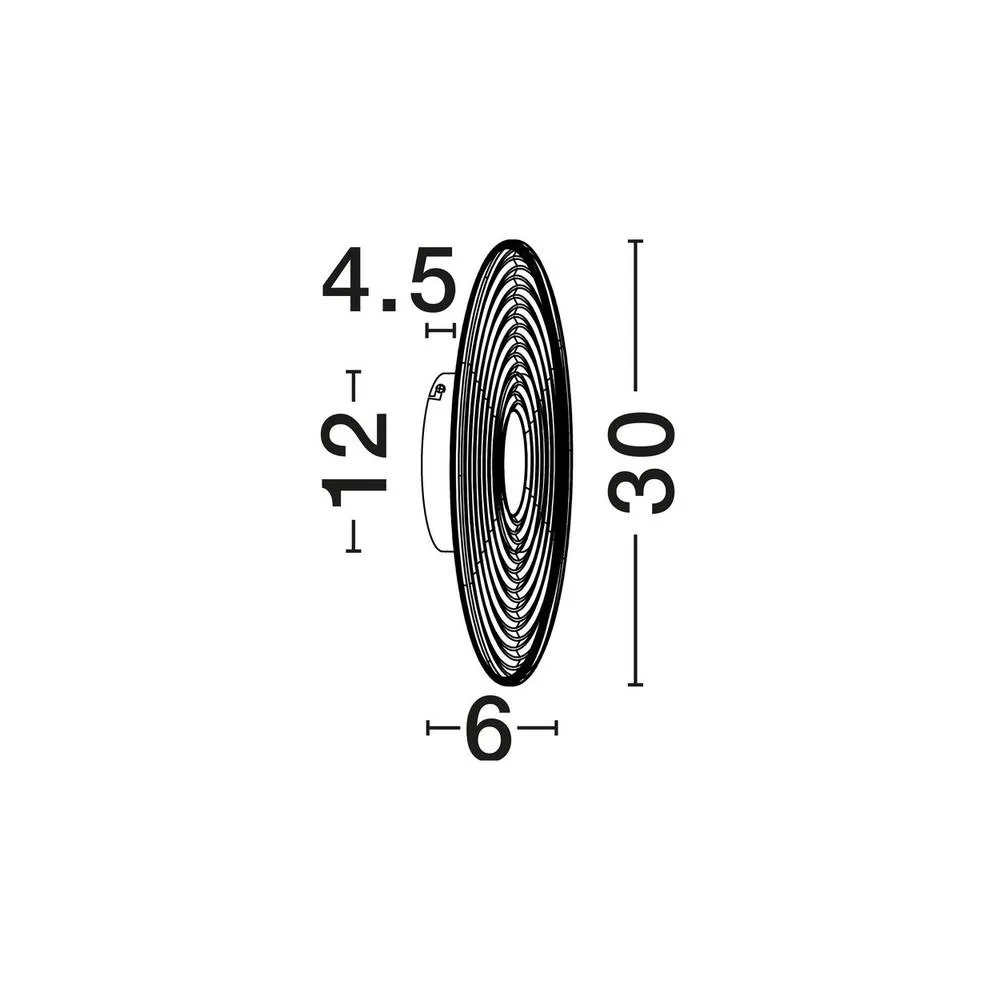 Netlighting Nous 30cm Integrated LED Wall Lamp Brass Gold Amber LED 8W 304lm 3000K 5