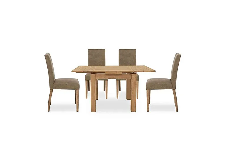 Augusta Draw Leaf Extending Dining Table and 4 Cowboy Upholstered Chairs - Taupe