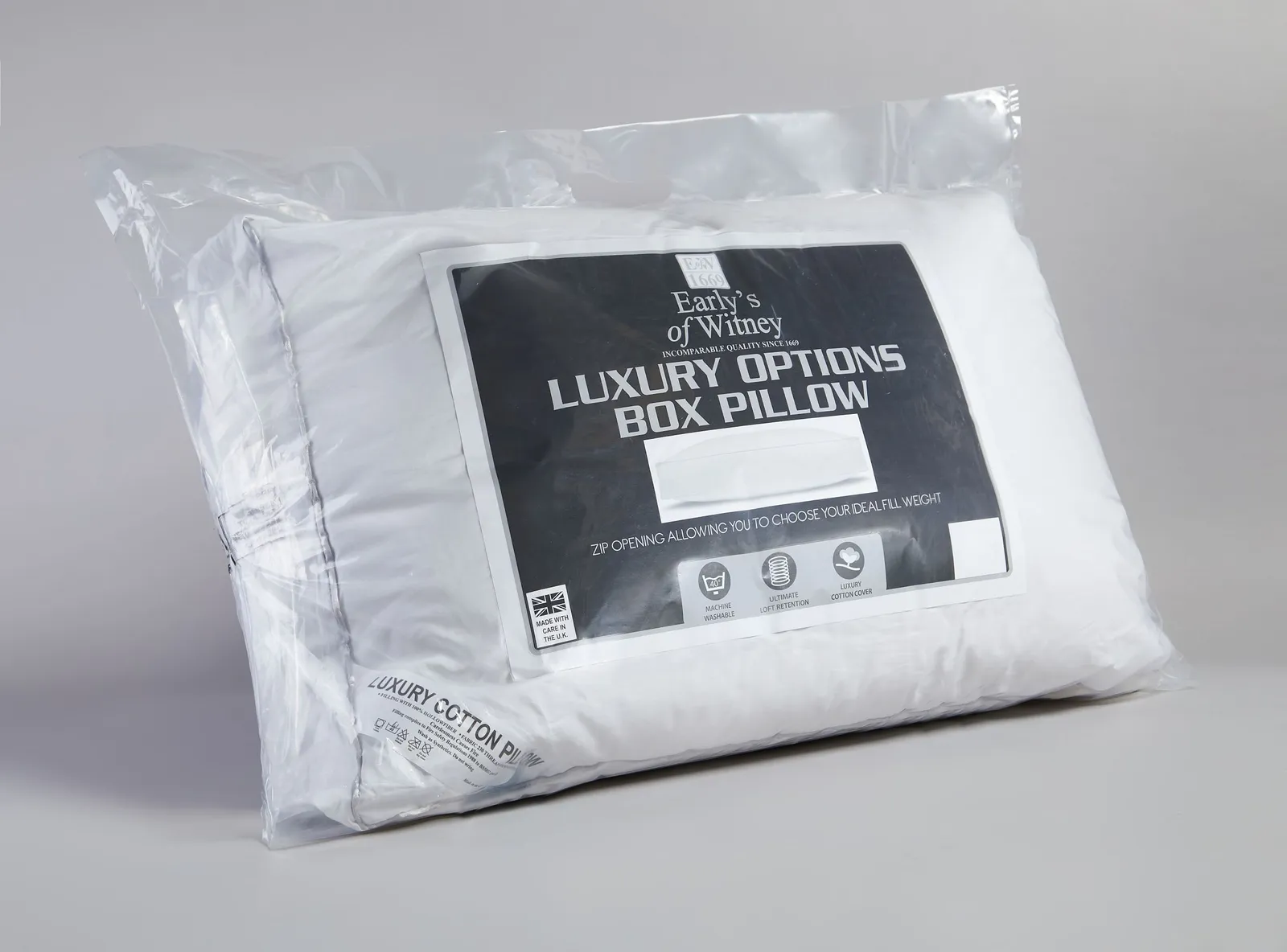 Early's of Witney 'Luxury Options' Box Pillow in White