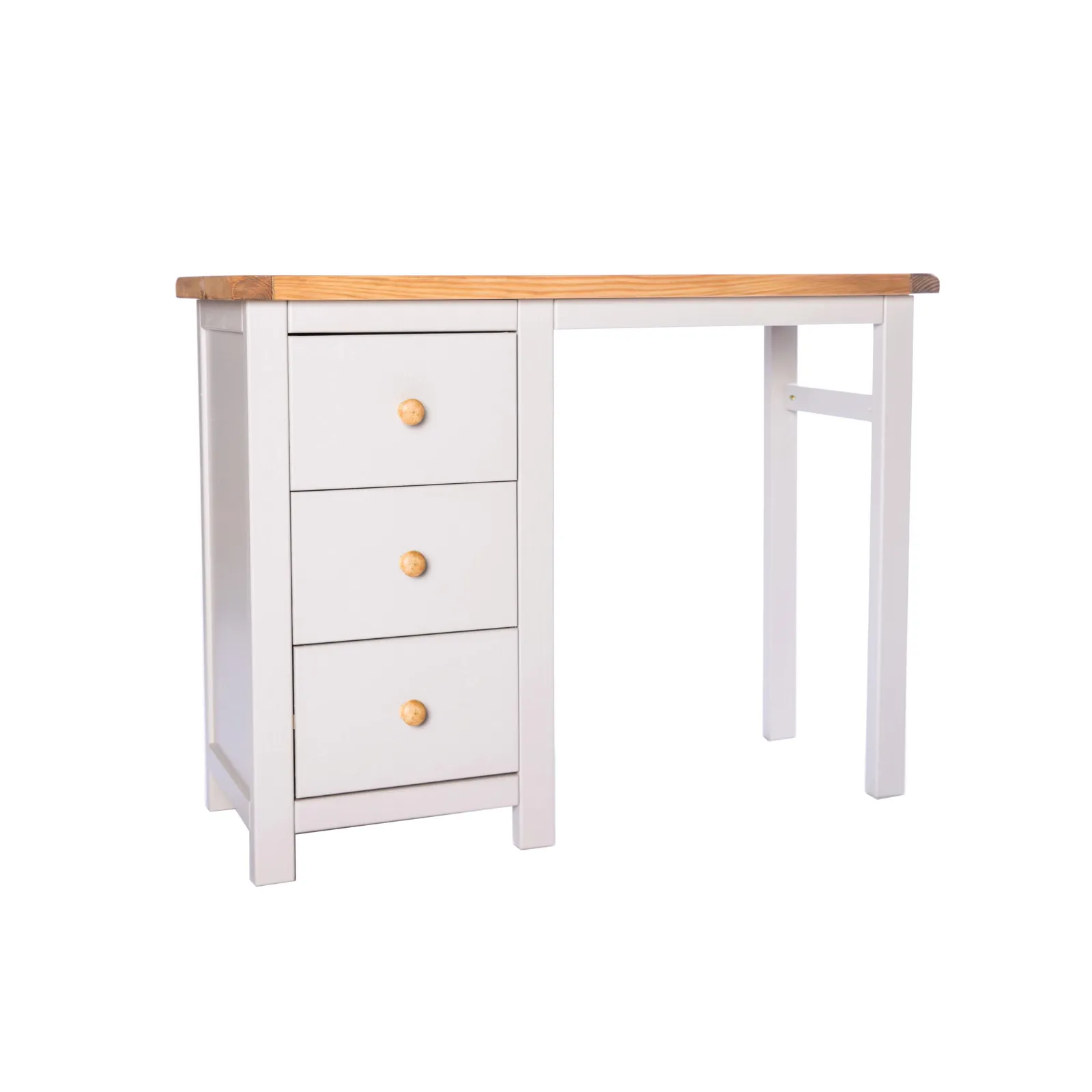 Cabinet Bits Argenta 3 Drawer Dressing Table Set Wood Knob in Light Grey 3