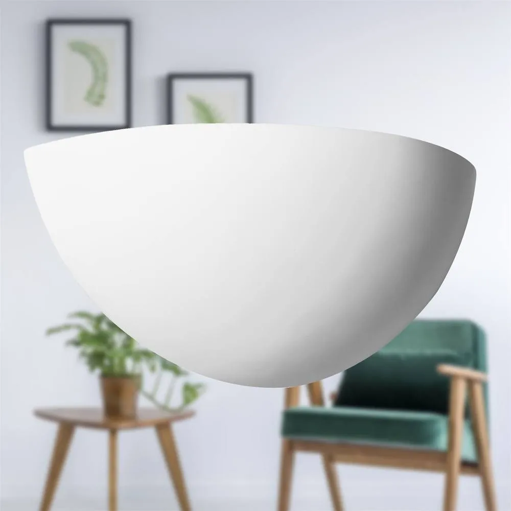First Choice Lighting Set of 2 Eclipse - White Plaster E14 Wall Lights 5