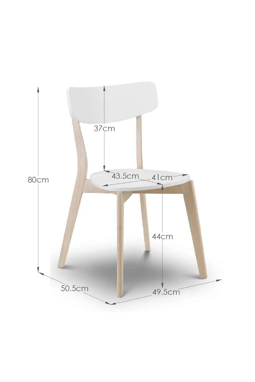Julian Bowen Casa Dining Chair (Set of 2) in White 6