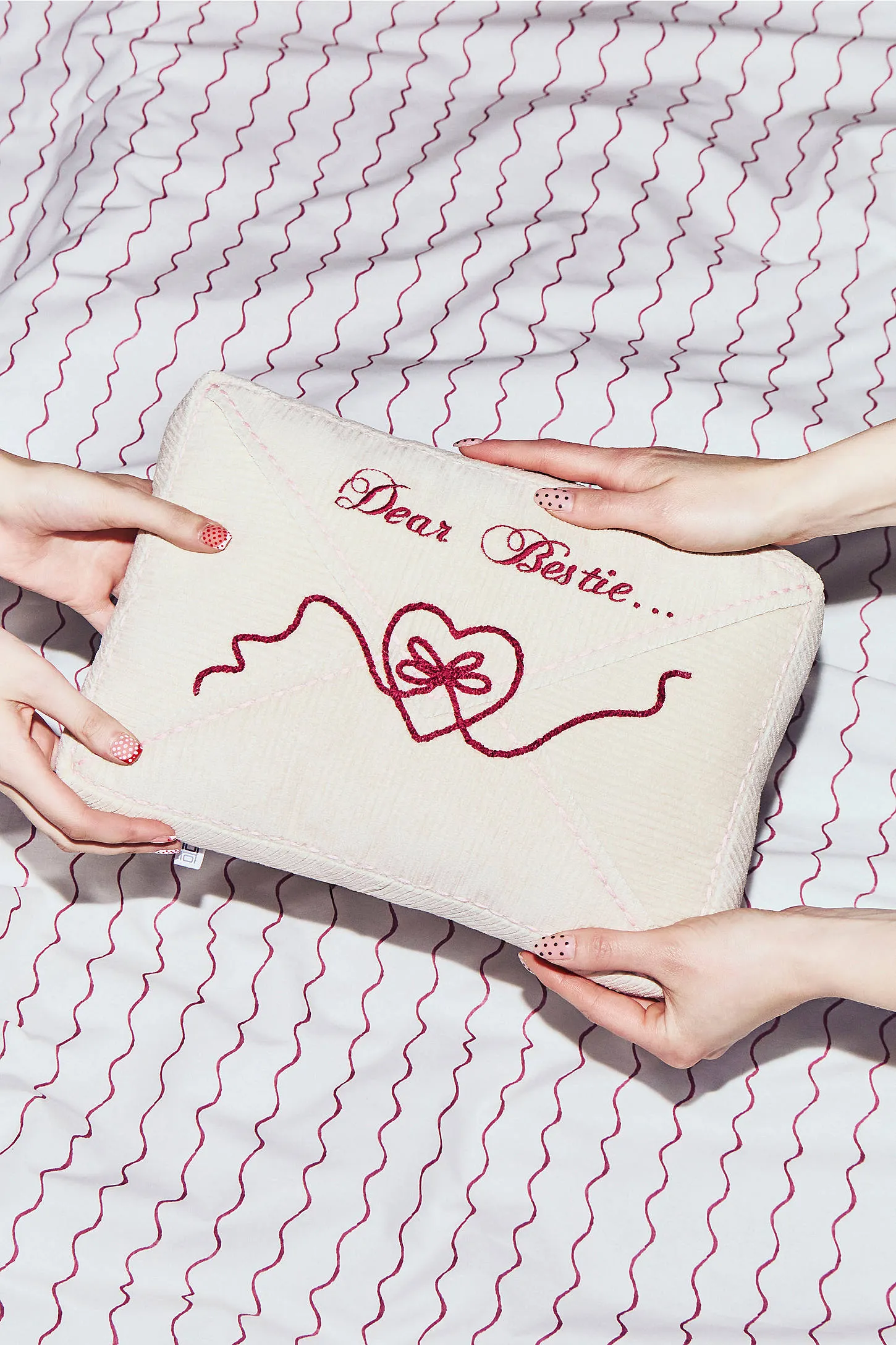 Dear Bestie Envelope Cushion - Cream
