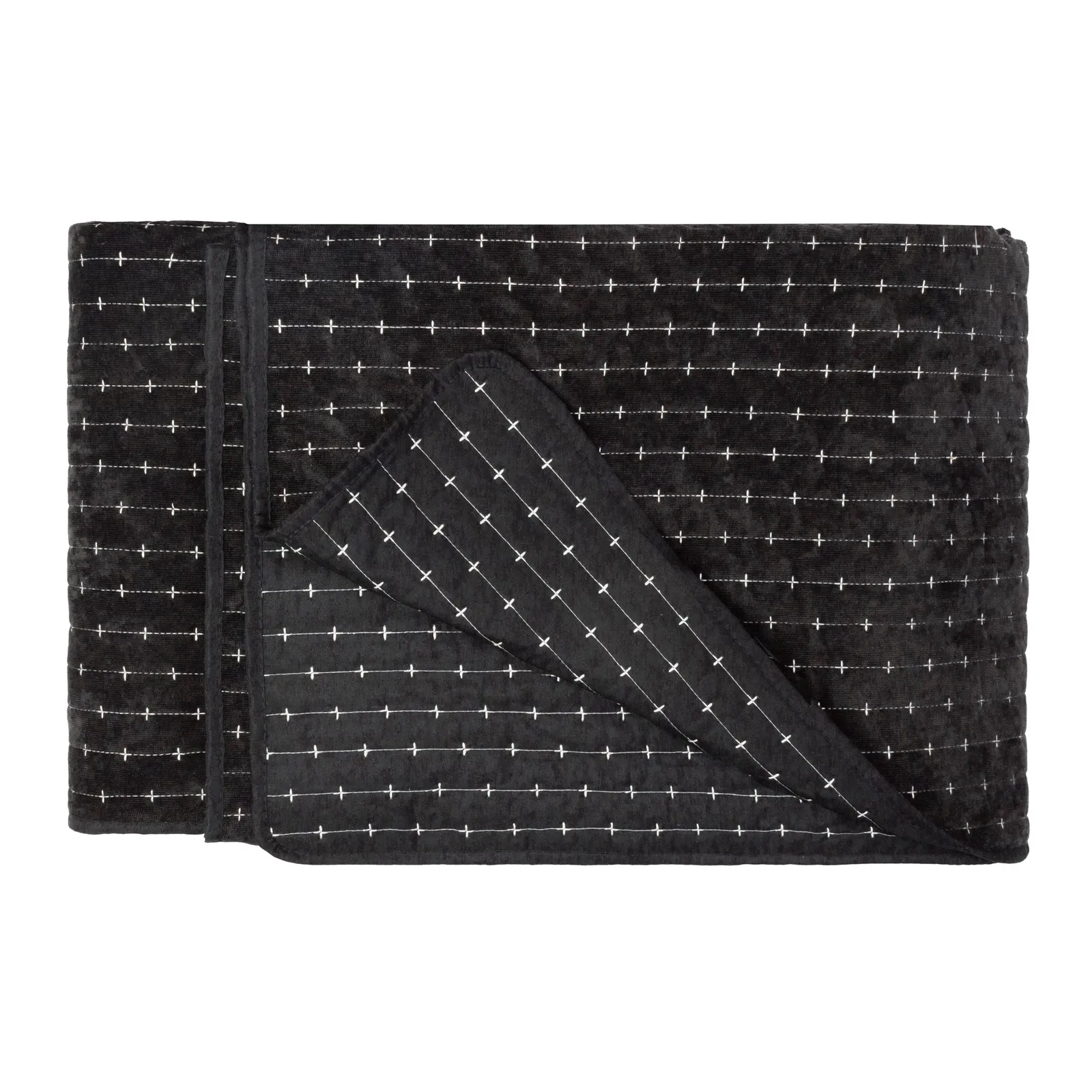 Paoletti Henley Pin-cord Bedspread in Black 3