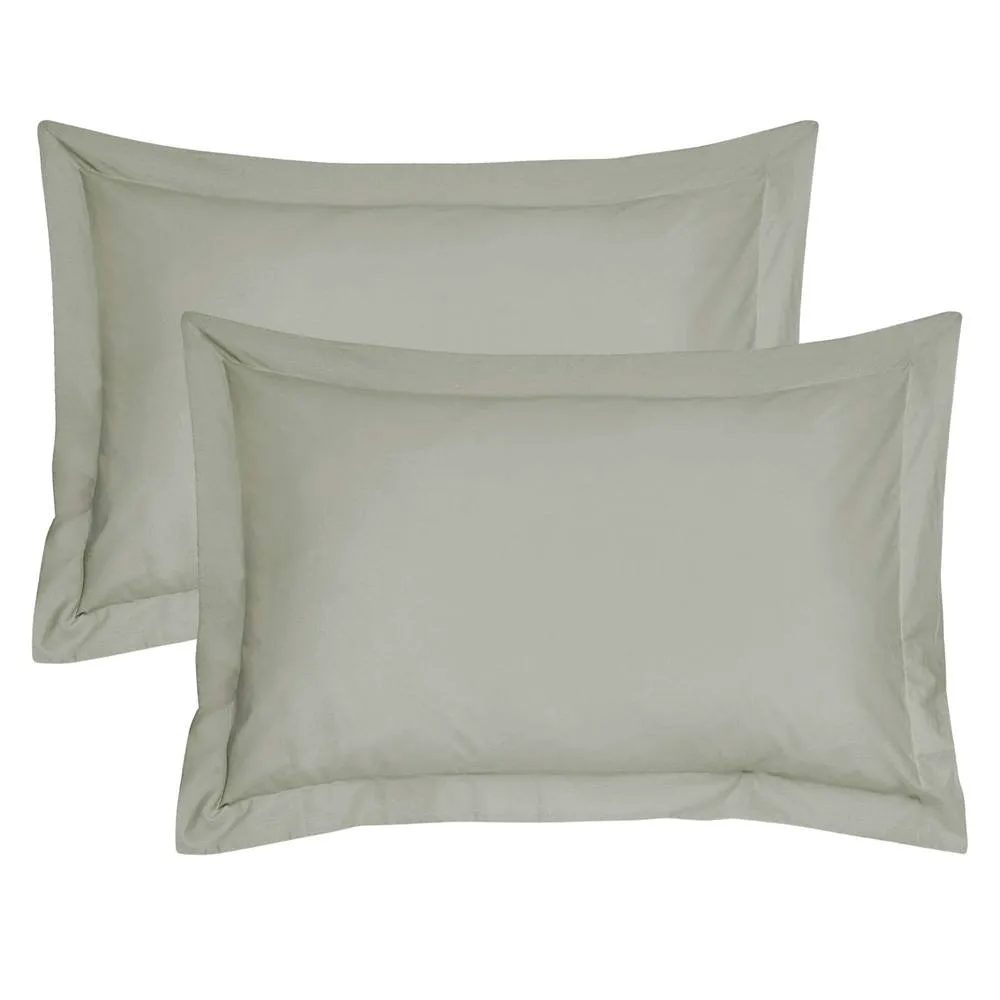 Smart Living Polycotton Oxford Pillowcases Pair 48x74cm Flanged Bedding in Natural