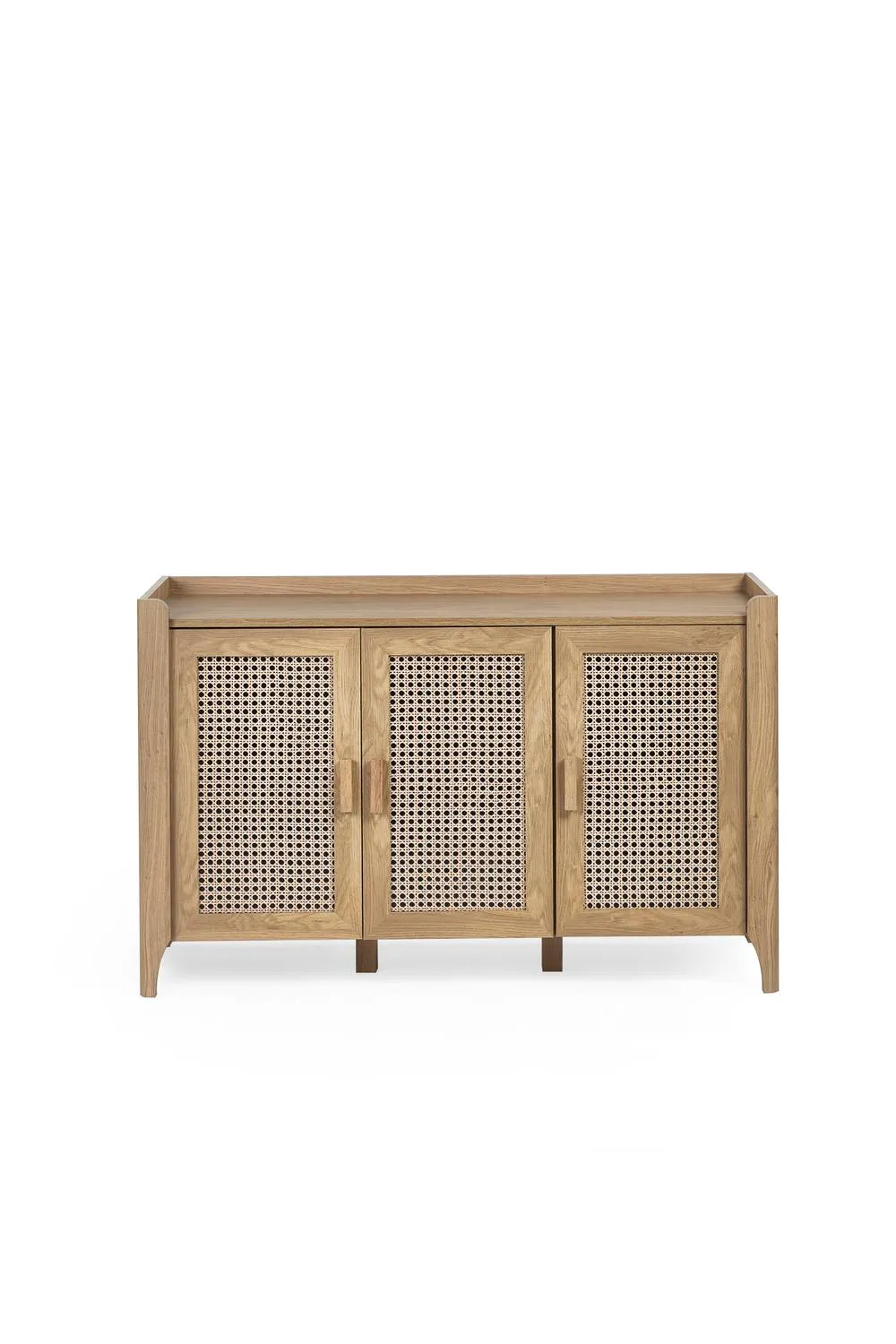 Julian Bowen Sydney Rattan Print 3 Door Sideboard in Light Oak 6