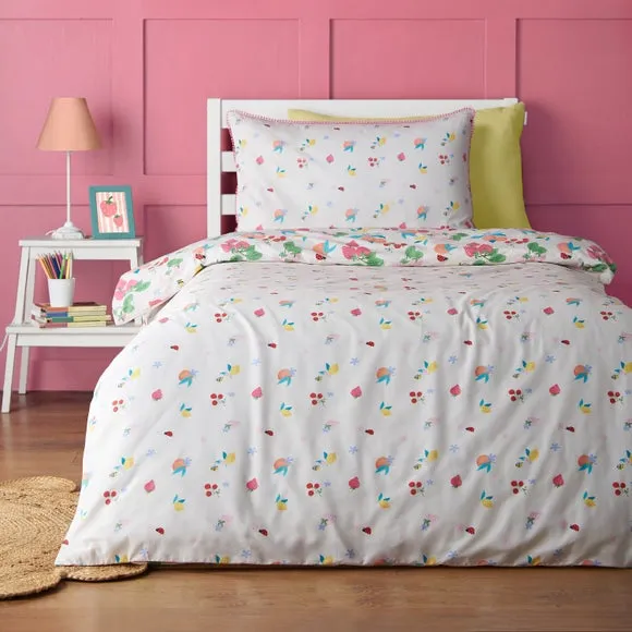 Catherine Lansfield Fruity Friends Quilt Cover and Pillowcase Set 2