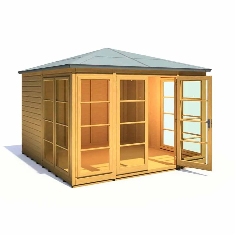 Shires Palatina 10 x 10 Feet Summerhouse - L316.9 x W316.9 x H249.4 cm in Light Brown 2