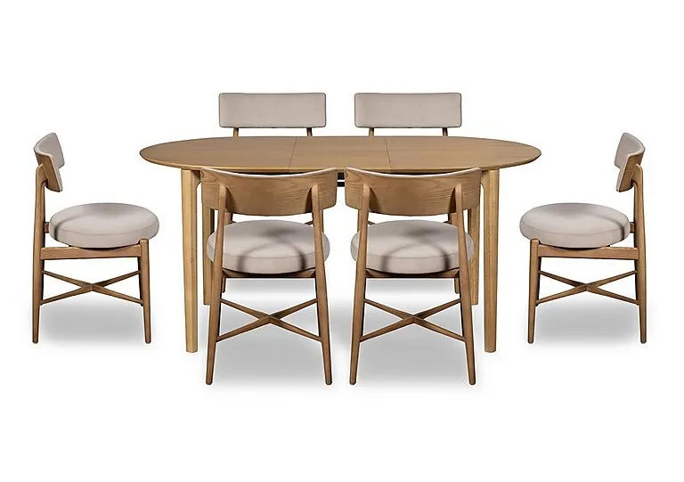 Winchester Oval Extending Dining Table with 6 Chairs - Grey