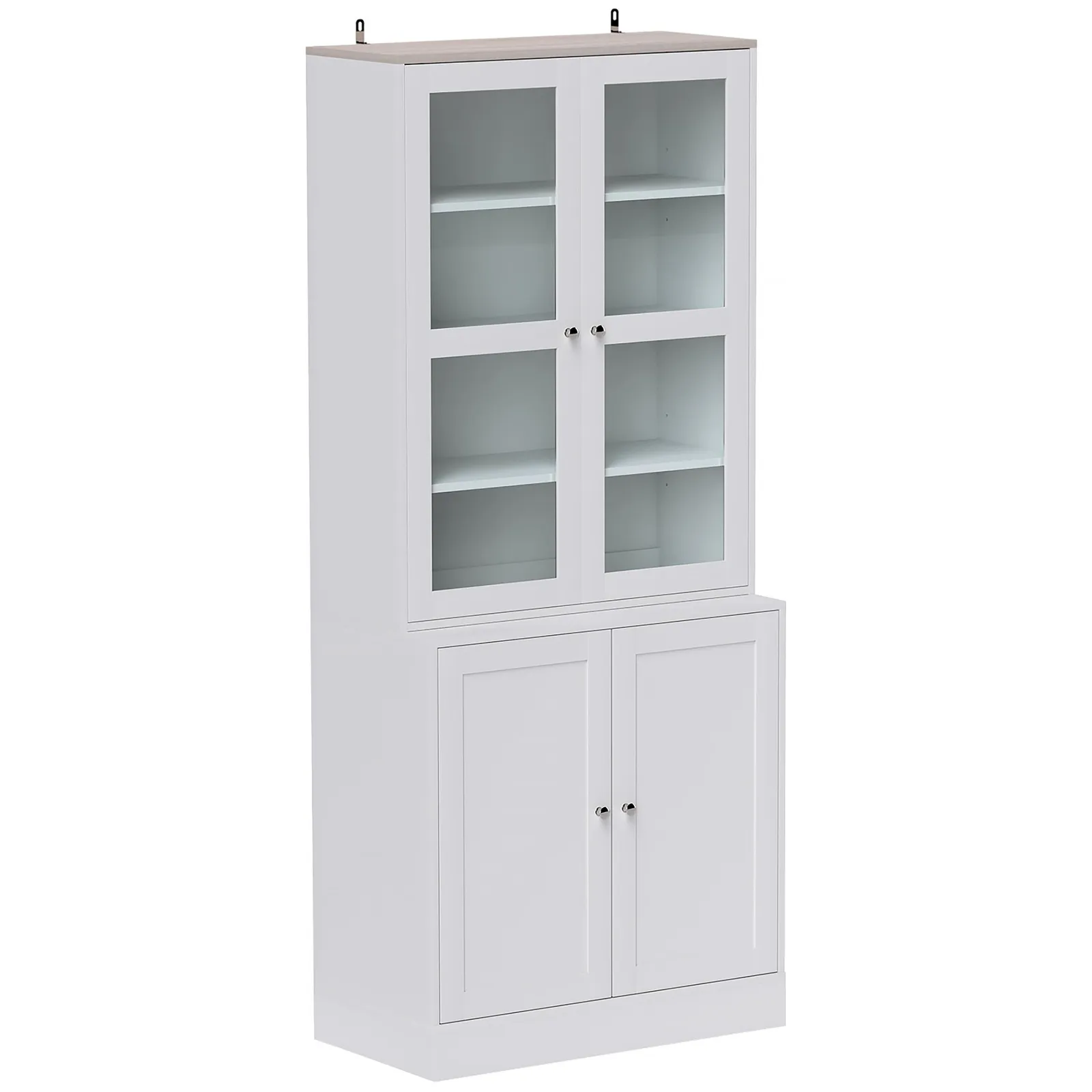 HOMCOM Modern Bookcase, Display Storage Cabinet with Adjustable Shelves in White 2