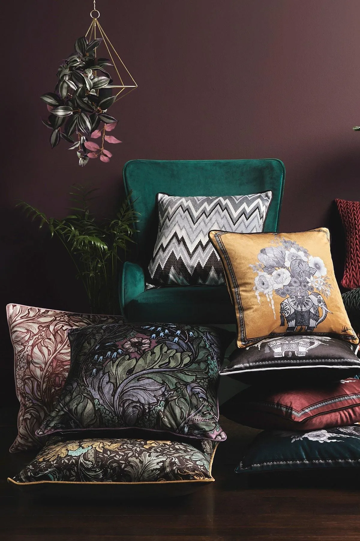 Laurence Llewelyn-Bowen 'Rambleicious' Luxe Velvet Filled Cushion 2