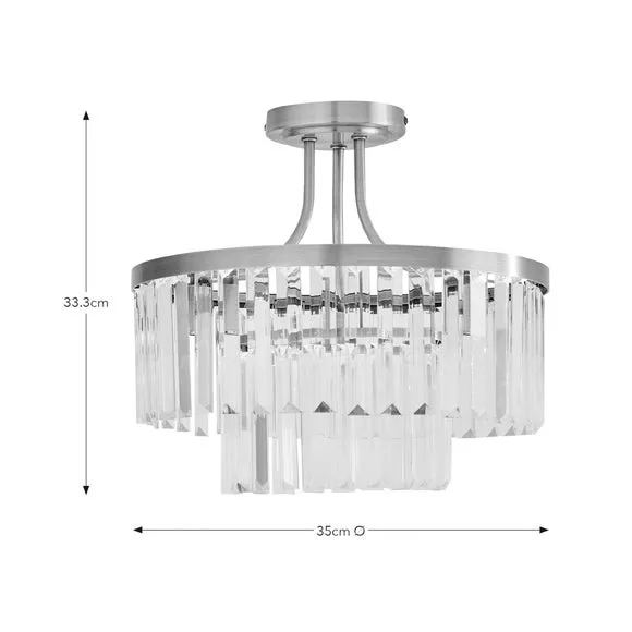 Audra 3 Light Semi Flush Ceiling Light 6