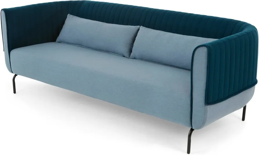 Bienno 3 seater sofa, Pigeon Blue and Petrol Teal