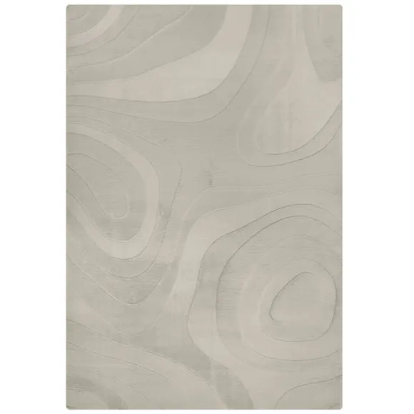 Neve Abstract Faux Fur Wave Rug 5