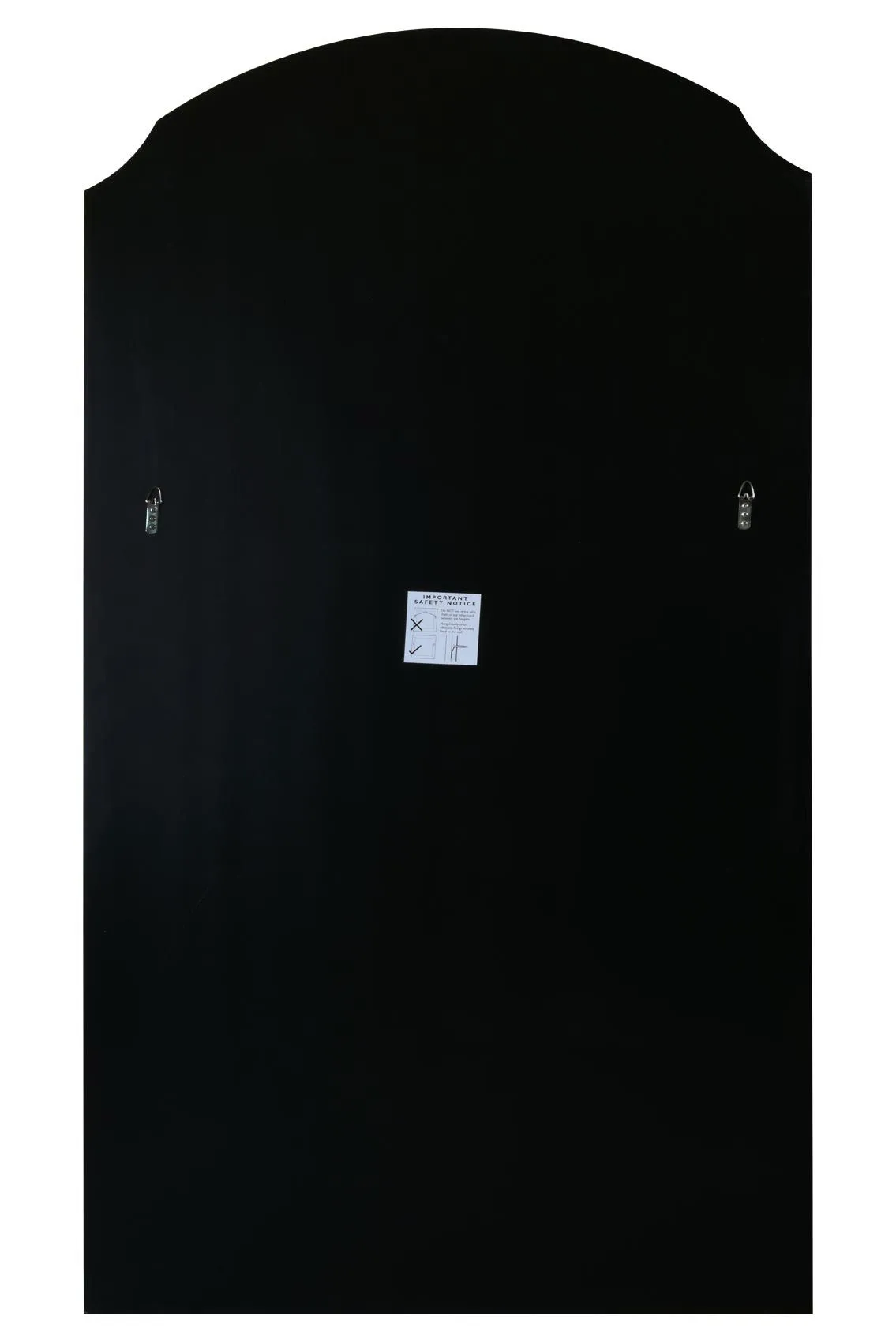 MirrorOutlet Black Edged Dual Arch Curved Edge Wall Mirror 71"x39" (180 X 100cm) 3