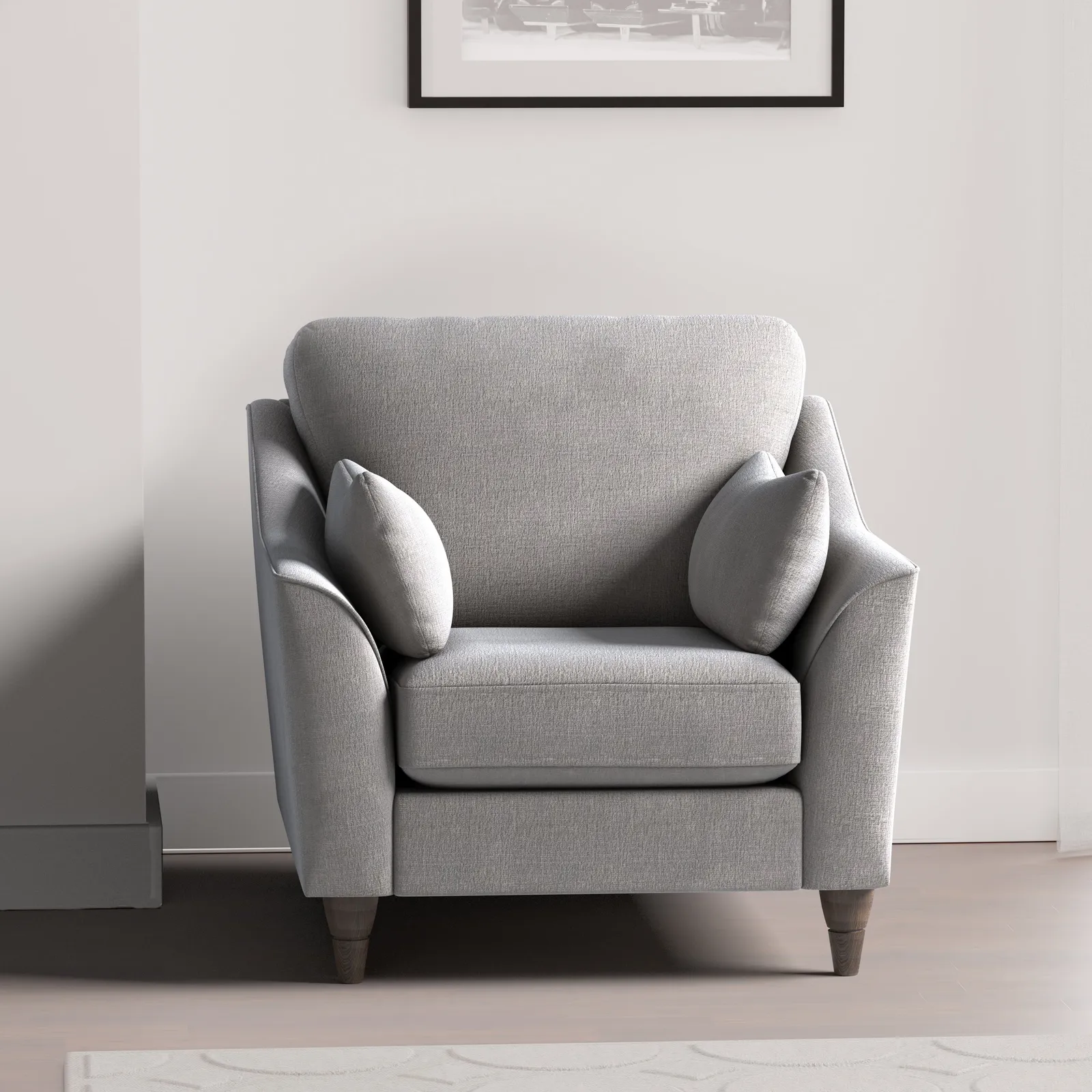 Sophia Plush Chenille Armchair Chateau Grey