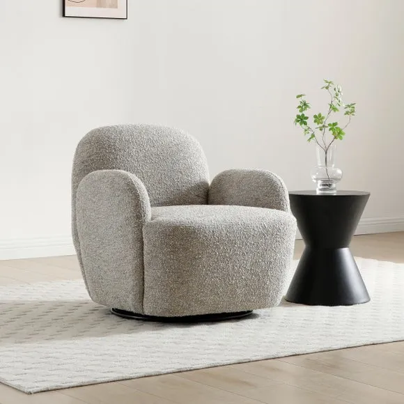 Ila Chunky Chenille Swivel Chair 1