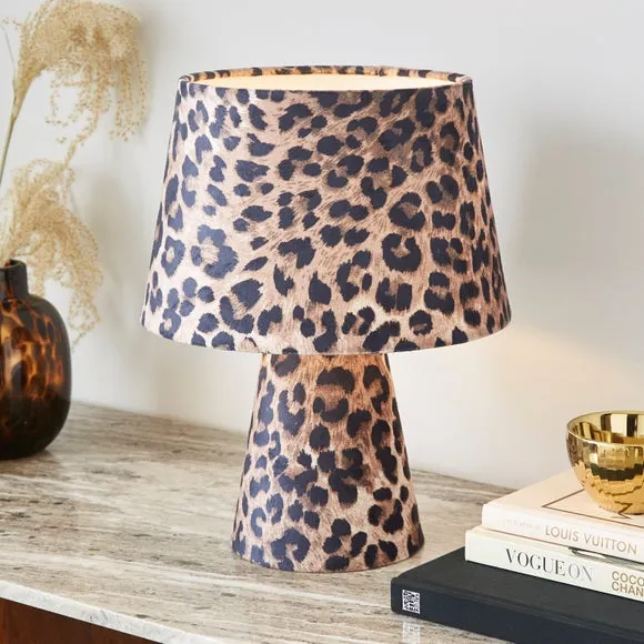 Leopard Print Velvet Table Lamp