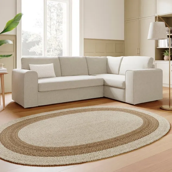 Abel Vintage Soft Chenille Corner Sofa 1