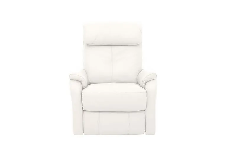Rowan Leather Swivel Rocker Recliner Armchair - BV Star White