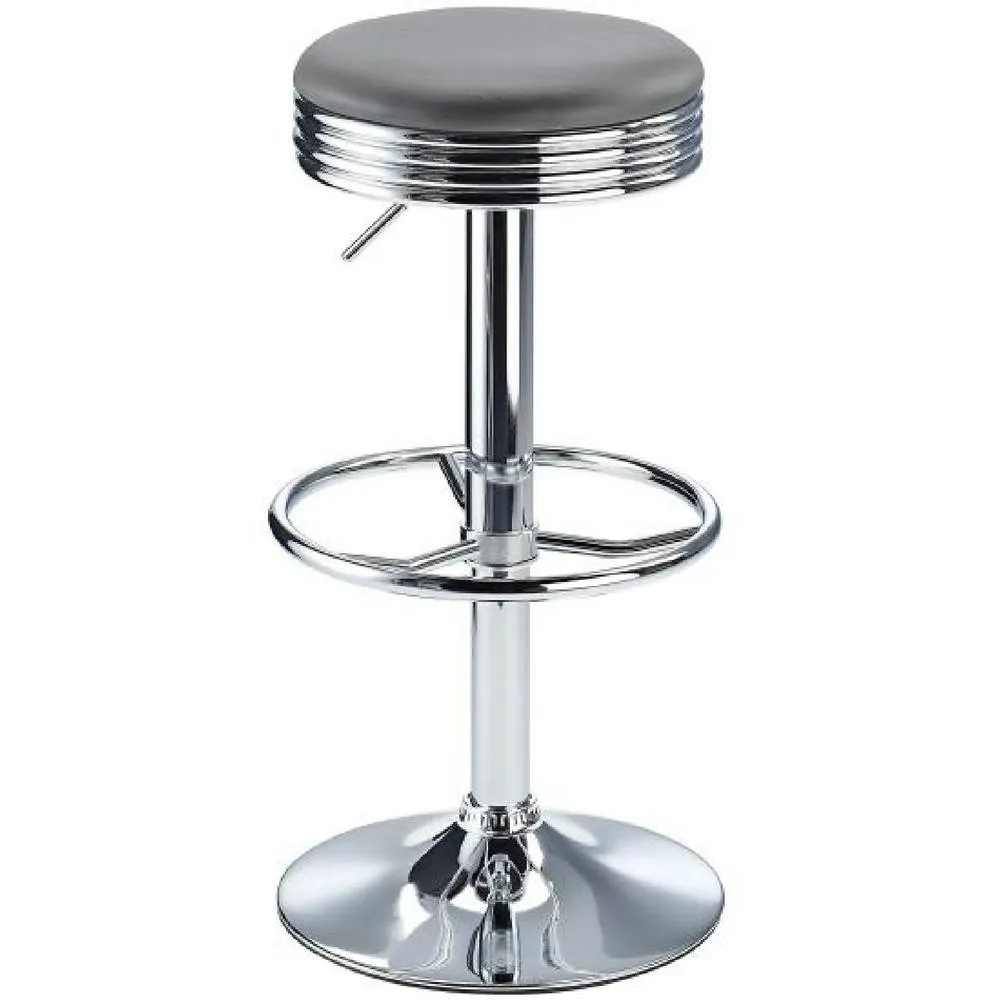 netfurniture Chicago Retro American Diner Bar Stool Grey Adjustable Seat 4