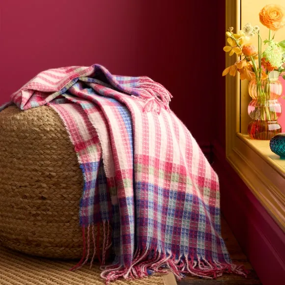 Sophie Robinson Darling Waffle Check Throw Blanket, 230cm x 220cm