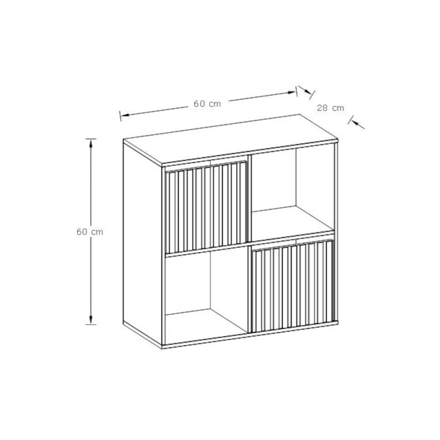 GFW Kube 2x2 Shelf Storage Cube in Black 6