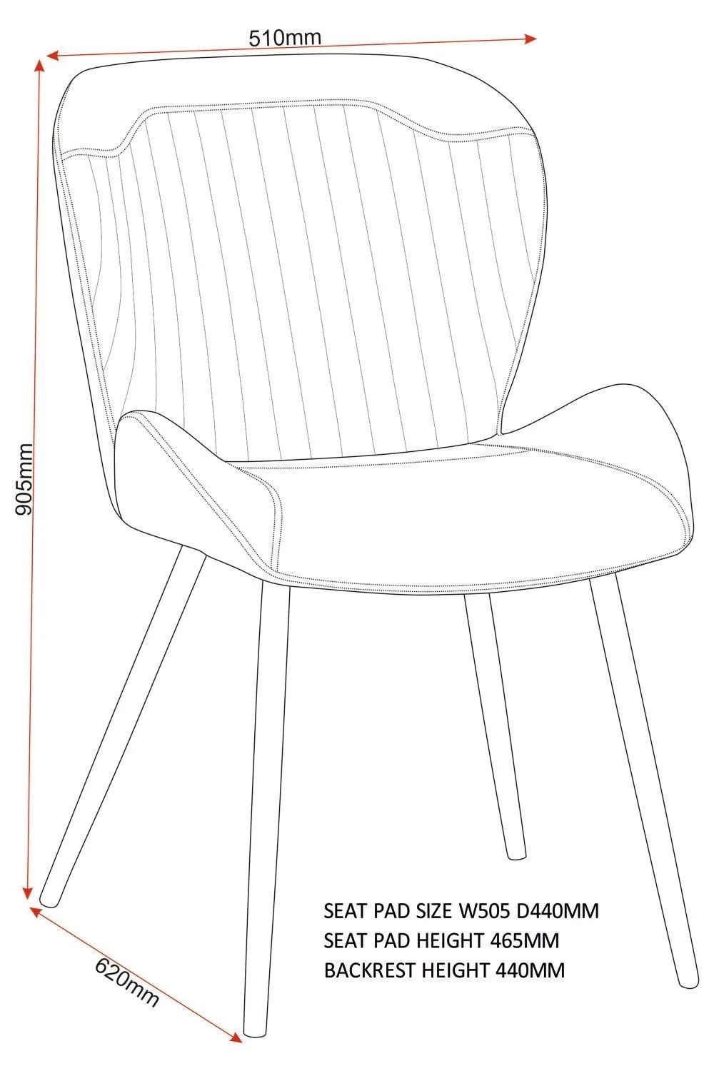 Seconique Quebec Chair( Set Of 4 ) in Charcoal 6