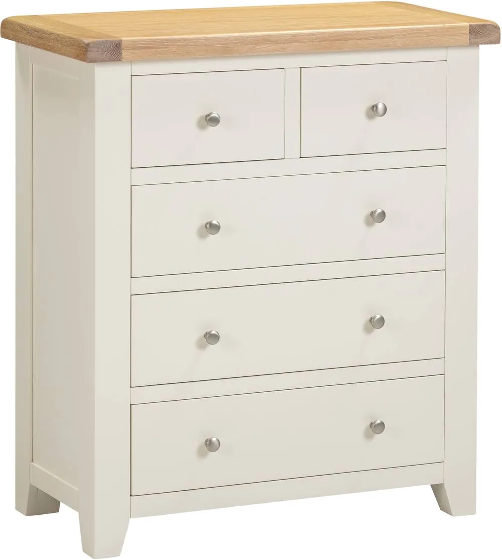 Seconique Windsor 3+2 Drawer Chest (Fully Assembled) in Ivory 2