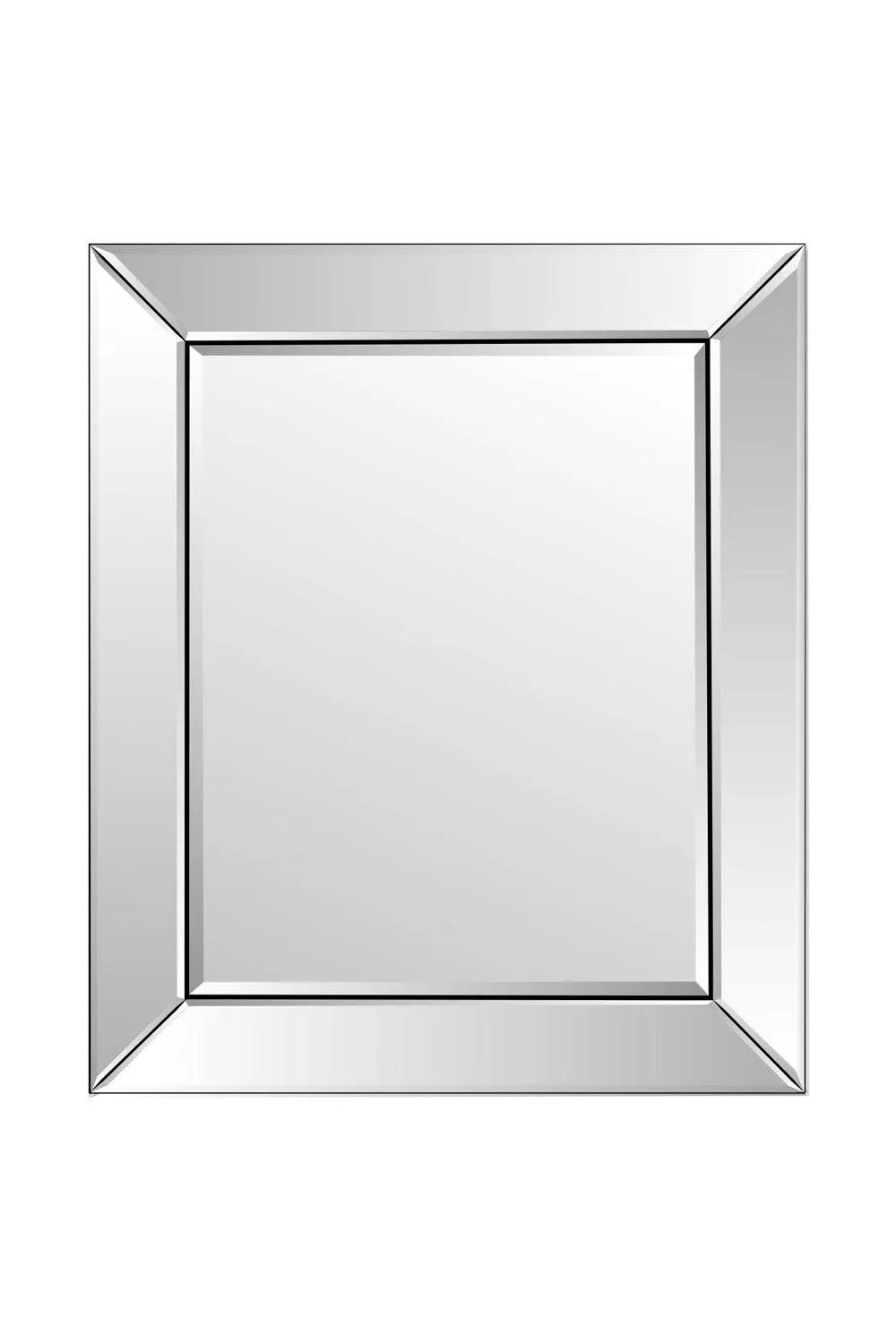 MirrorOutlet 'Horsley' All Glass Wall Mirror 69 x 58 CM in Clear 2
