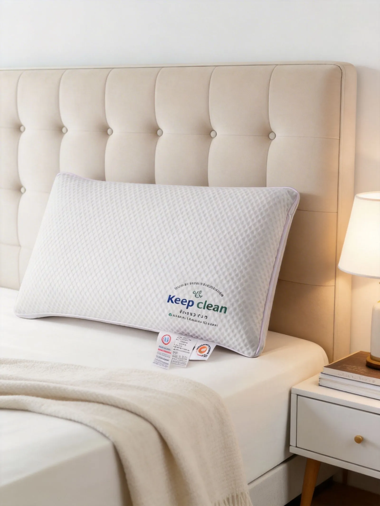 Living and Home Breathable Anti-Collapse Pillow in White