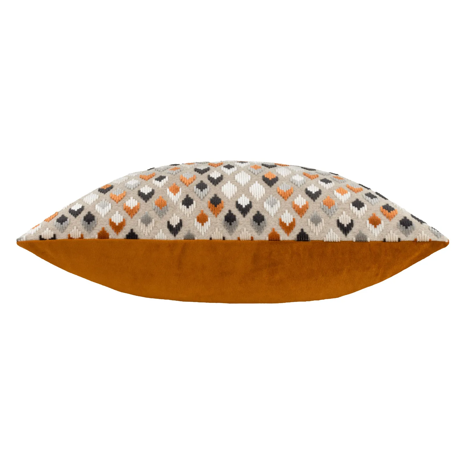 Paoletti Lexington Geometric Velvet Cushion in Orange 4