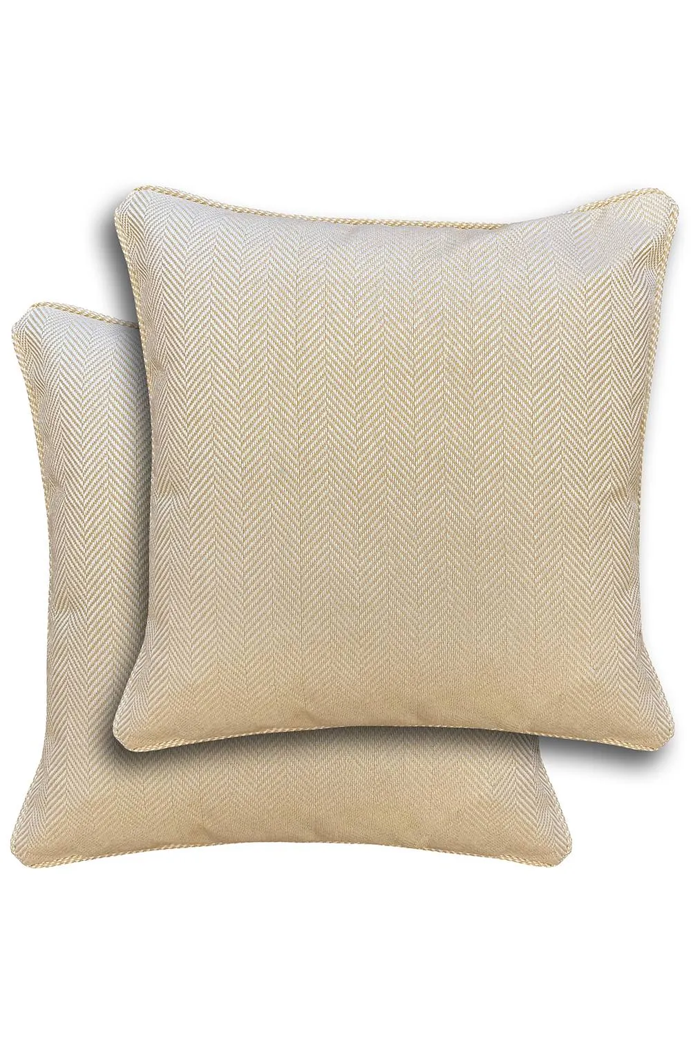 Enhanced Living Pair of Chester Double Sided Zip Opening Cushions - Cases Only in Natural