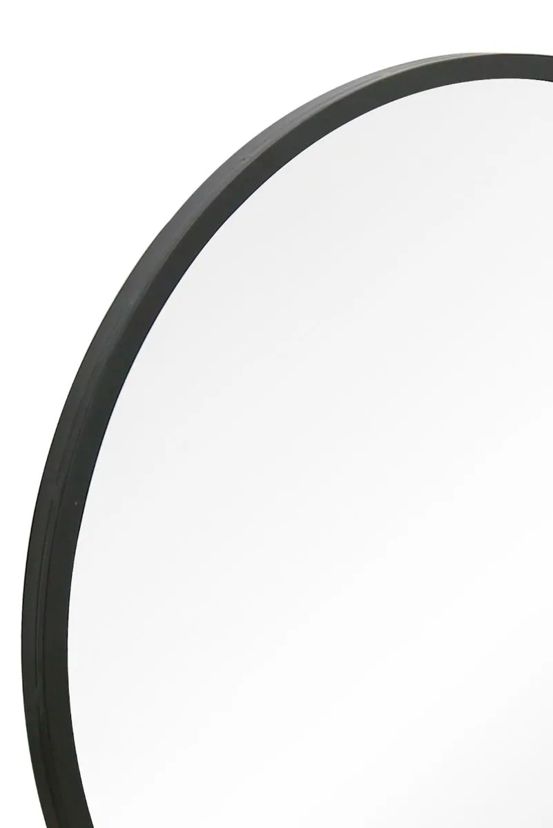 MirrorOutlet Black Framed Flat Bottom Circular Wall Mirror (84CM X 80CM) 6