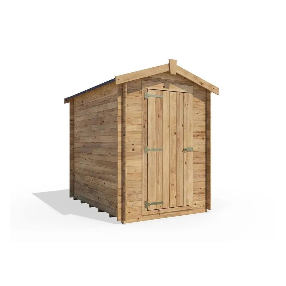 Dunster House Heavy Duty Log Shed 5x7ft (1.5x2.0m) 19mm Tongue & Groove, Pressure Treated in Brown