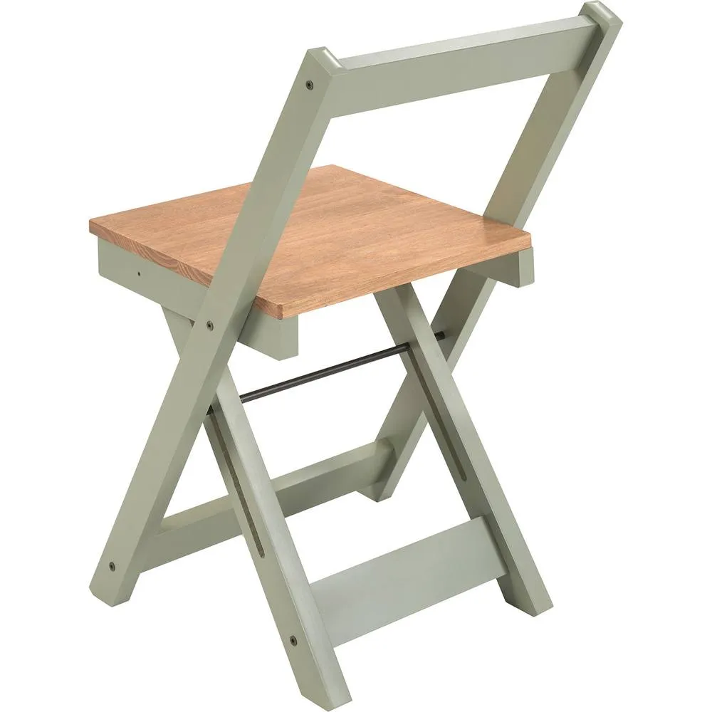 Seconique Santos Folding Chair (Box of 2) Green/Distressed Waxed Pine in Green 5