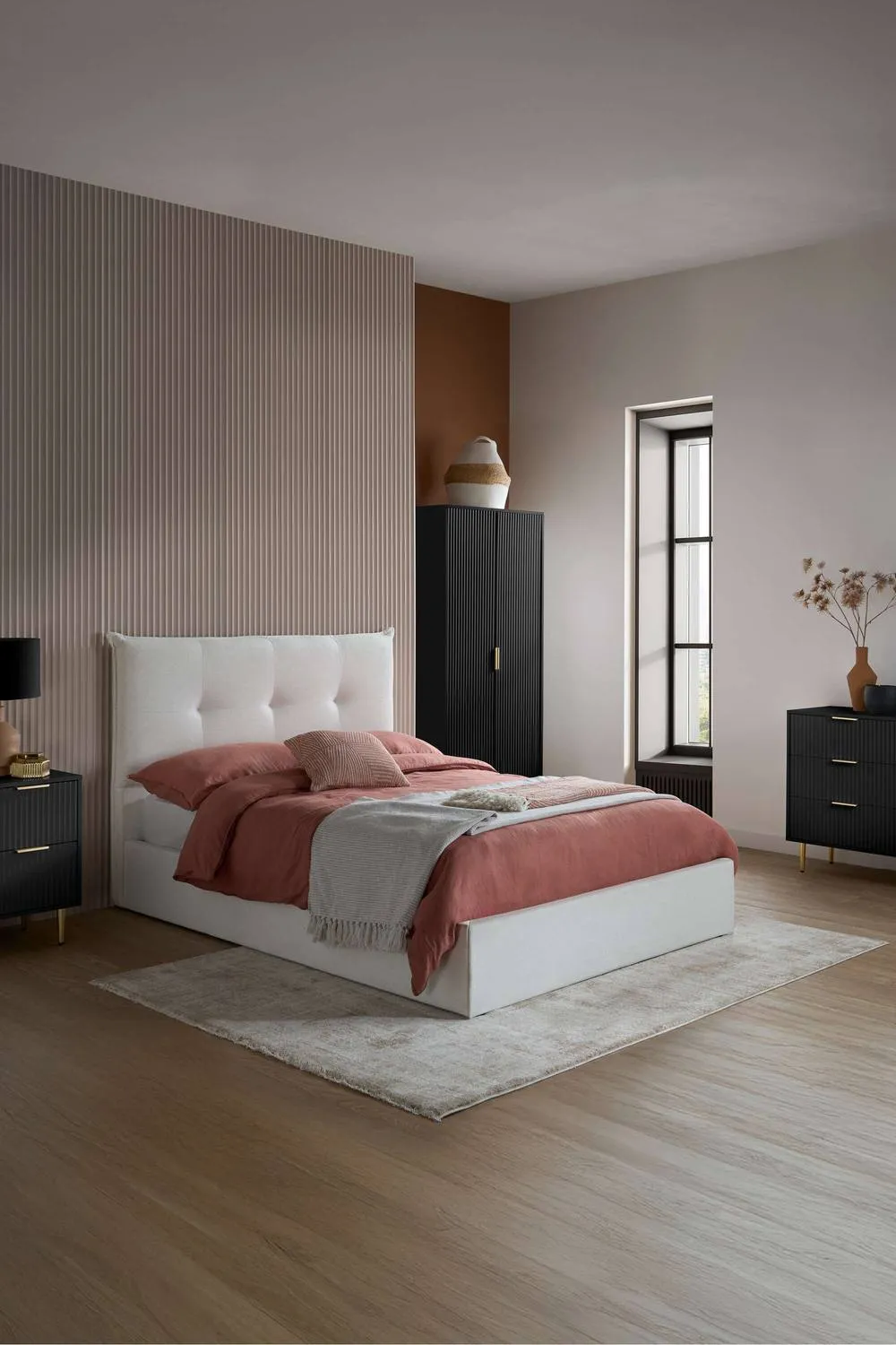 Birlea Zaza Black 6 Drawer Chest Fluted Bedroom Storage 5