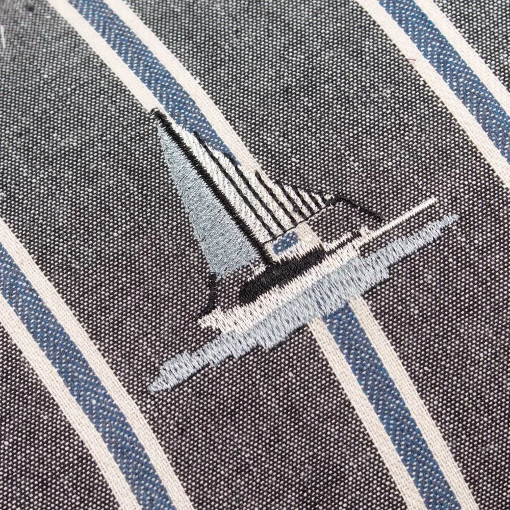 Wylder Abersoch Regatta 100% Cotton Cushion in Dark Grey 5