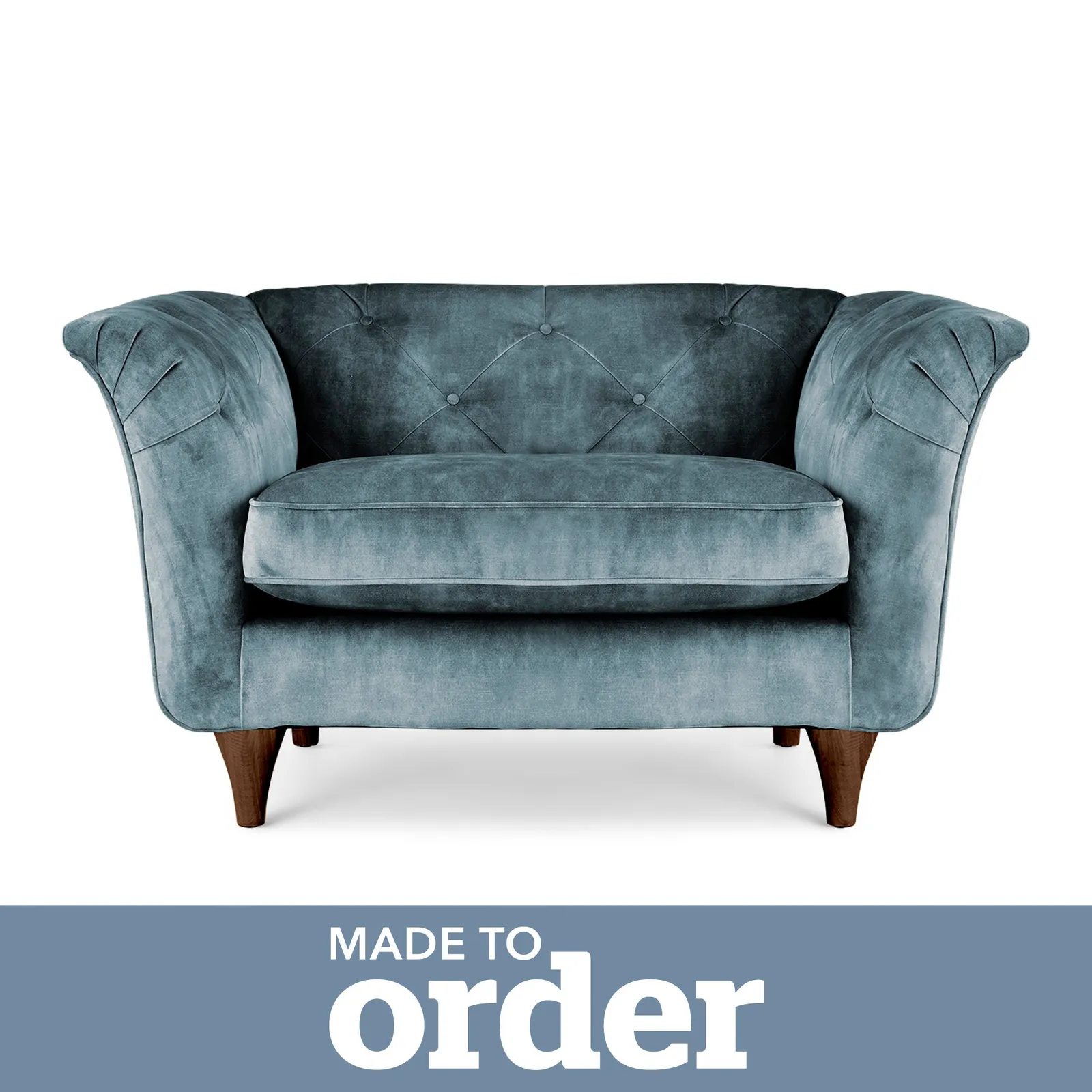 Jaipur Snuggle Chair Slub Velvet Blue
