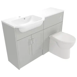 Deccado Padworth Whisper Grey Left Hand 1200mm Fitted Vanity & Toilet Pan Unit Combination with Left Hand Basin 2