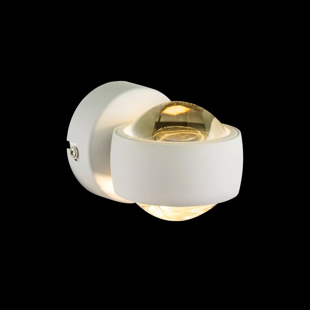 Netlighting Randi Integrated LED Wall Lamp White Clear Glass Shade 2x LED 3000K 2